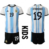 Argentiina Nicolas Otamendi #19 Koti Peliasu Lasten MM-kisat 2022 Lyhythihainen (+ Lyhyet housut)
